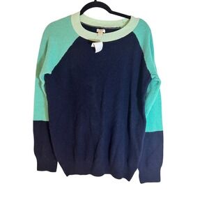 J.‎ Crew Colorblock NWT Raglan Crewneck Sweater Mint Navy XS